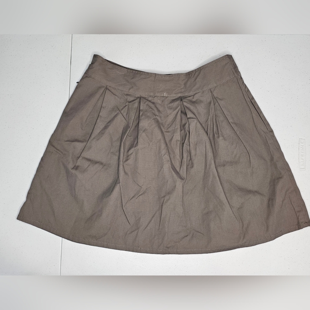 Kiup Skater Skirt A-line 100% Cotton Brown Chocolate Mini Size Medium